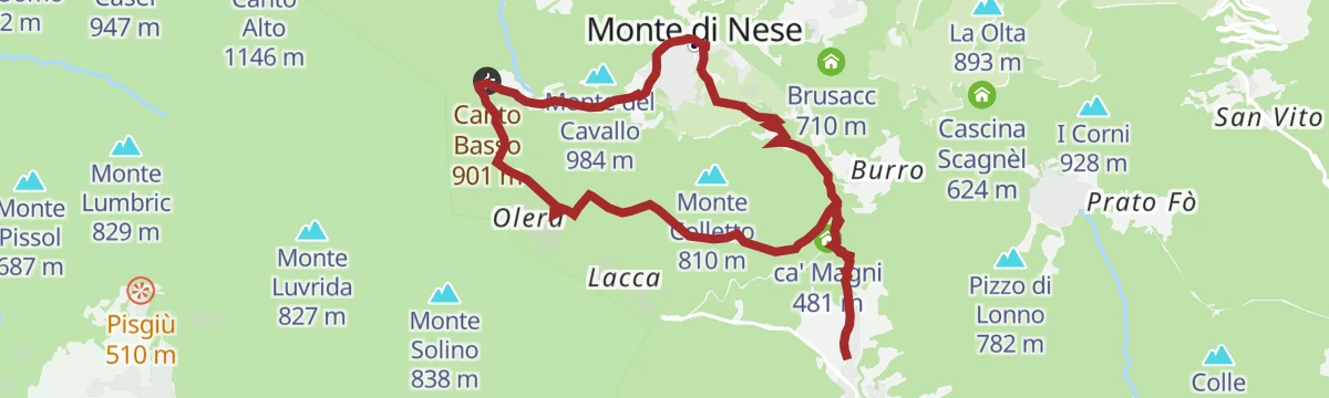 Route map: Percorso del Lupo ad Alzano Lombardo